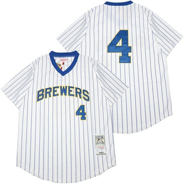 Milwaukee Brewers #4 Paul Molitor Brewers 4 White Blue 1982 Retro