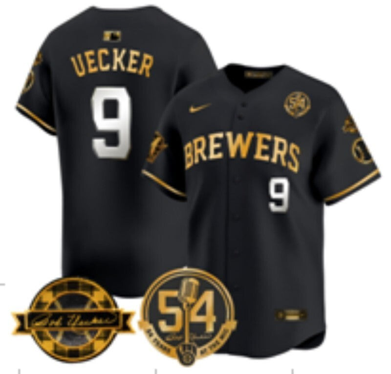 Milwaukee Brewers #9 Uecker Brewers Adult Style 3