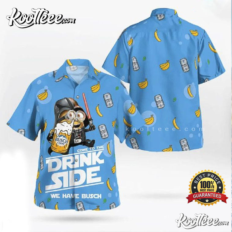 Minion Darth Vader Busch Light Drinking Beer Hawaiian Shirt