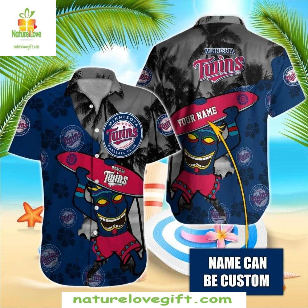 Minnesota Twins Hawaiian Shirt Custom MLB Baseball Surfing Tiki Aloha