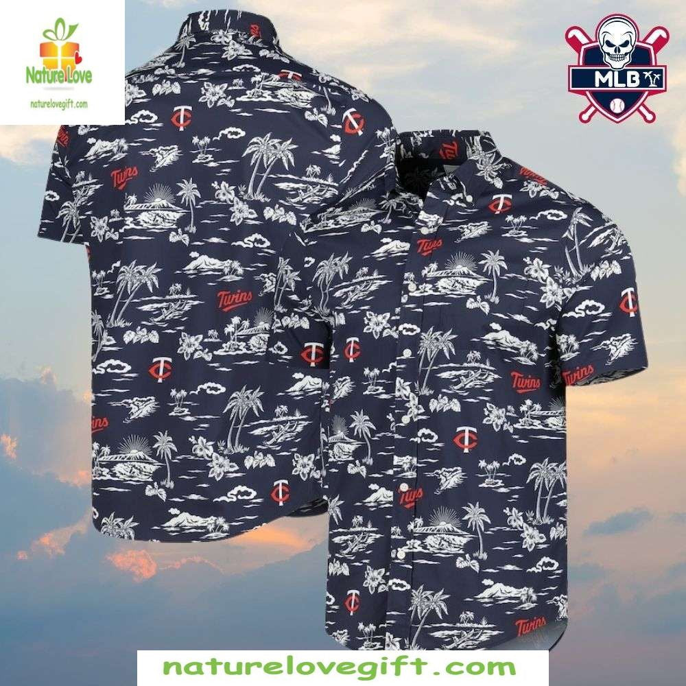 Minnesota Twins Hawaiian Shirt Silhouette Palm Trees Baseball Apparel H8D435IP