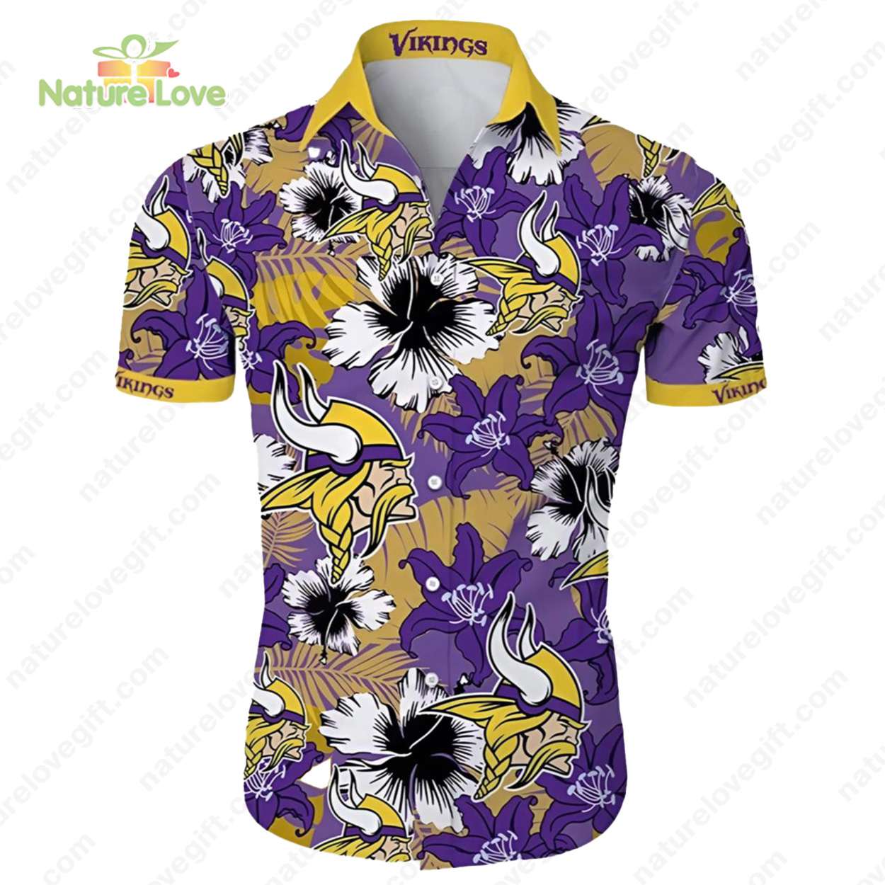 Minnesota Vikings Painting Flowers Tropical Hawaiian Shirt