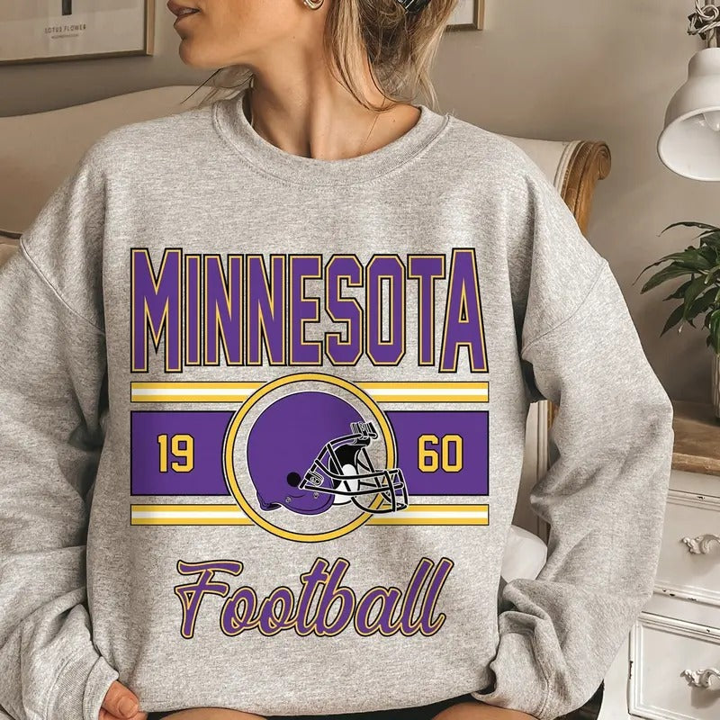 Minnesota Vintage Sweatshirt, Classic Minnesota Football Sweater, Minnesota Football Crewneck, Minnesota Football Sweatshirt for Women