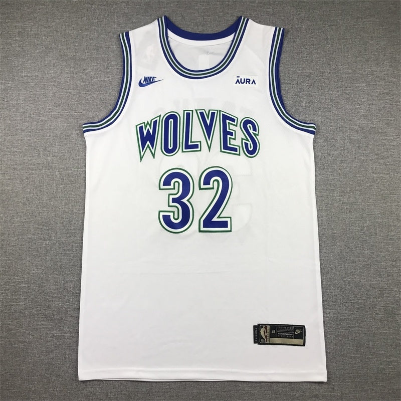 Minnesota Timberwolves #32 Karl-Anthony Towns Timberwolves 32 Retro White s-xxl Style 4