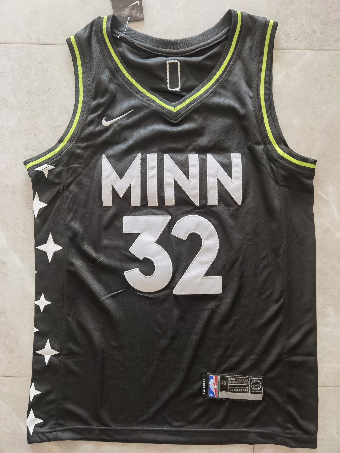 Minnesota Timberwolves #32 Karl Anthony Towns 2021 New Timberwolves 32# City Edition Black Jersey Style 2