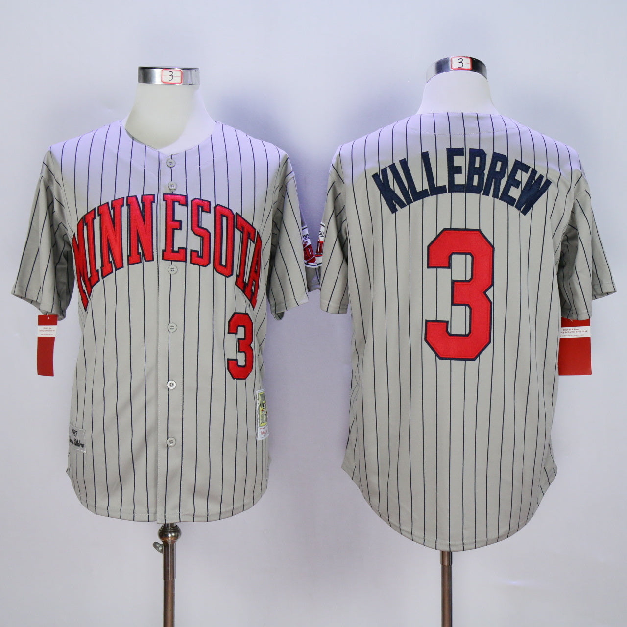 Minnesota Twins #3 Harmon Killebrew Twins 3 Gray Navy 1987 Retro