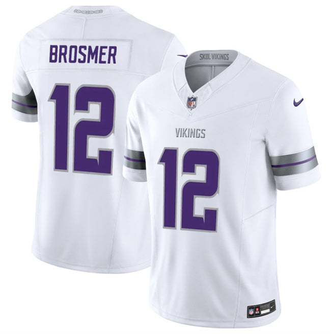 Minnesota Vikings #12 Max Brosmer White 2025 F.U.S.E. Winter Warrior Limited