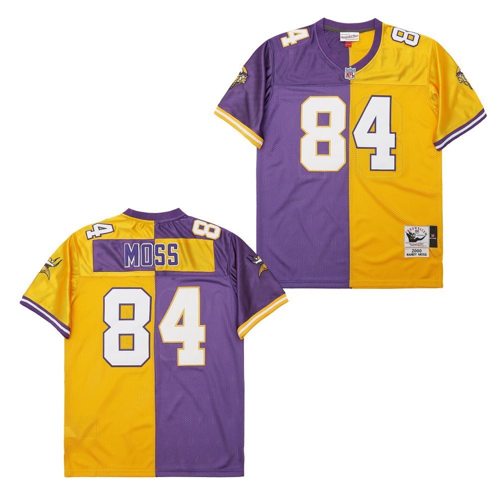 Minnesota Vikings #84 Randy Moss 84 Vikings Purple Yellow 2000