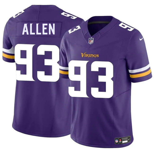 Minnesota Vikings #93 Jonathan Allen Purple 2025 F.U.S.E. Vapor Untouchable