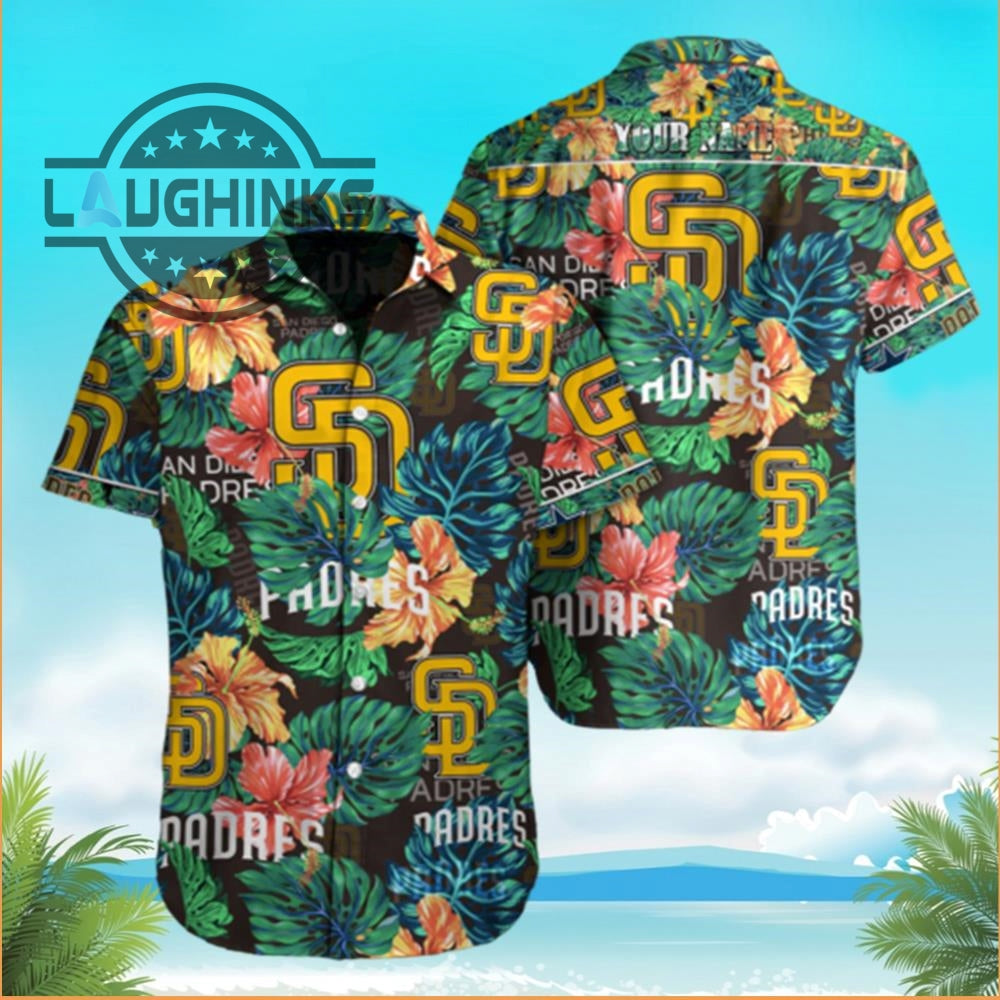 Mlb Custom Name San Diego Padres Hawaiian Shirt Long Sleeve Hoodie Gift For Fan