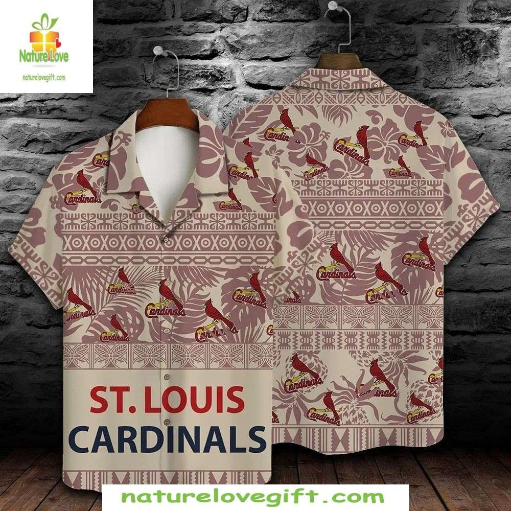 St Louis Cardinals Mocha Cream Hawaiian Shirt MLB Baseball Apparel