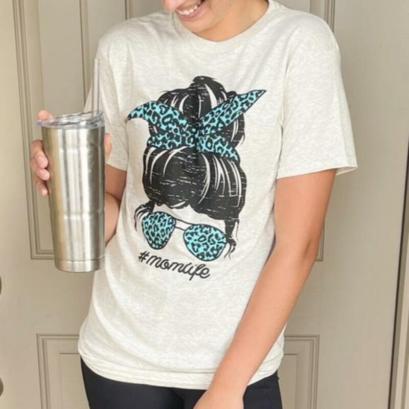 Mom Life Messy Bun T-Shirt Hoodie, Sweatshirt | InkThreadWorks.com