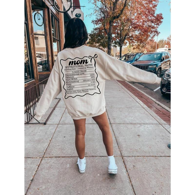 Mom Nutrition Facts Sweatshirt, Unhinged Mama Shirt, Funny Mom T-shirt, Funny Mama Shirt, Mother's Day Shirt,Cute Mom...