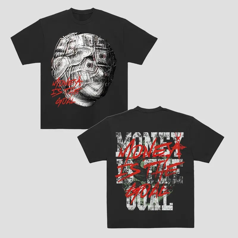 Money I$ the GOAL Graphic Casual Cotton Short Sleeve Crewneck Men T-Shirt Streetwear Menswear Top Tshirt Tropical Shortsleeve graphic tees Polyester