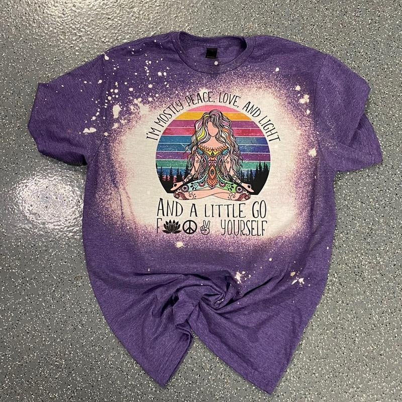 Mostly Peace Love and Light Shirt Hoodie, Sweatshirt | InkThreadWorks.com