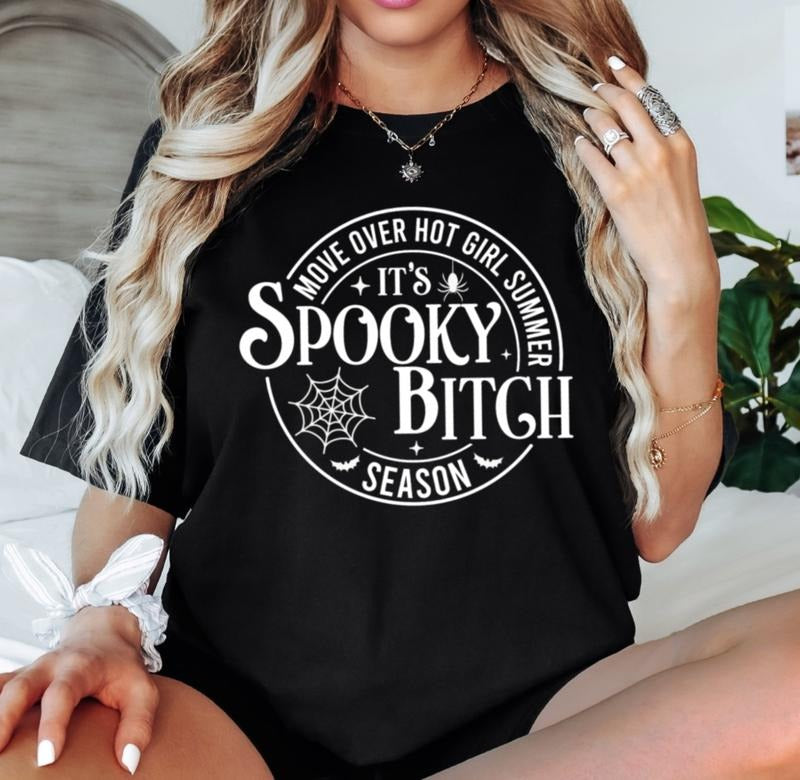 Move Over Hot Girl Summer, Its Spooky Bish Season Unisex Comfort Colors Tshirt