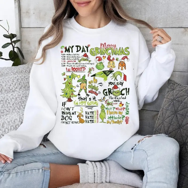 My Day I'm Booked Grnnch T-Shirt, Christmas Tee The Grnnch Lovers, Chrismas Party Shirt ,90s Vintage Tee