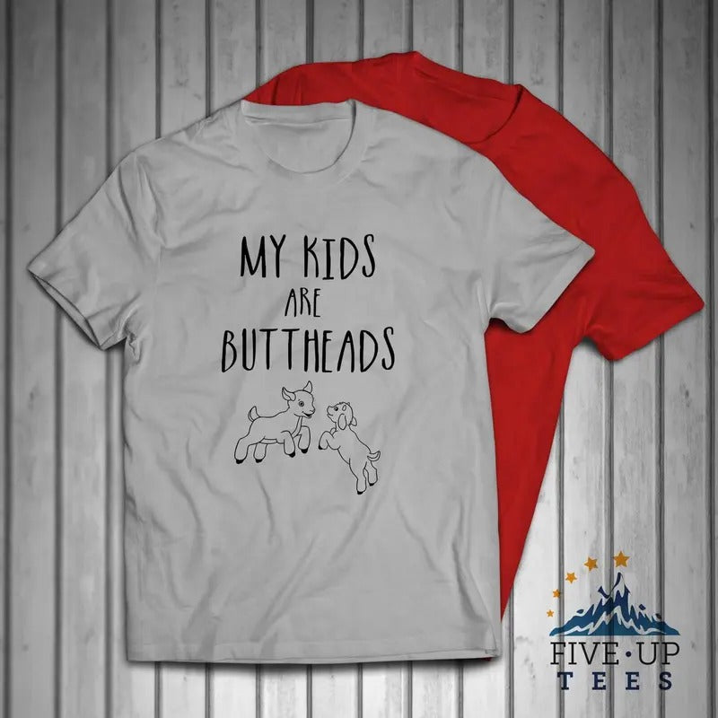 My Kids Are Buttheads Goats Farm Men's T-shirt Casual Classic
