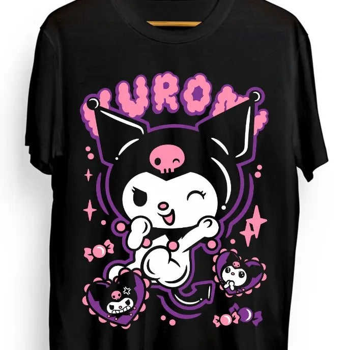 My Melody and Ku.ro.mi Anime Manga Girl Kawai Shirt All Size