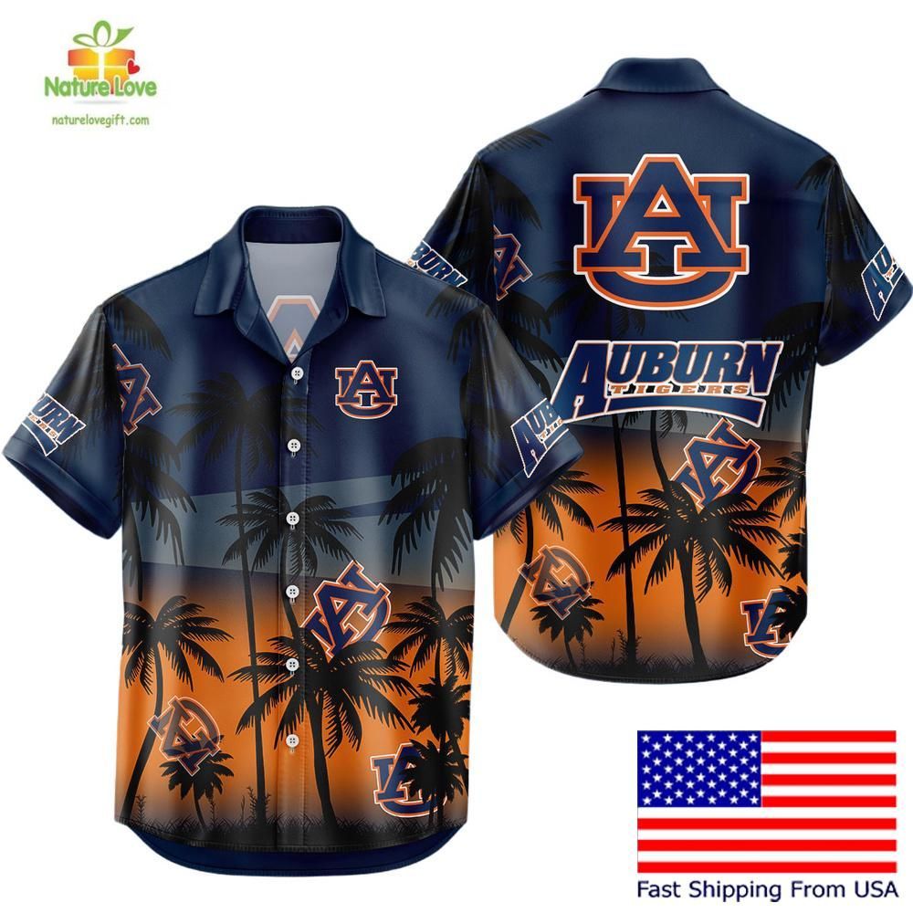 Auburn Tigers Hawaiian Shirt NCAA Tropical Coconut Forest Fan Gear