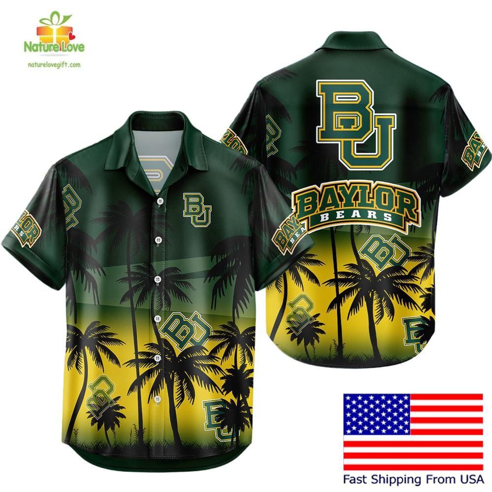 Baylor Bears Hawaiian Shirt NCAA Tropical Coconut Forest Fan Apparel