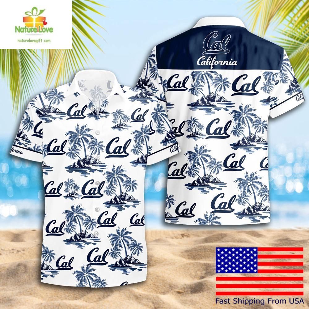 California Golden Bears Hawaiian Shirt Coconut Tree Logo Summer