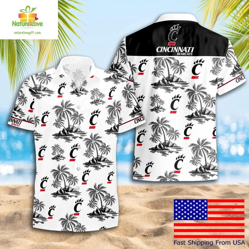 NCAA Cincinnati Bearcats Hawaiian Shirt Coconut Tree Logo Summer