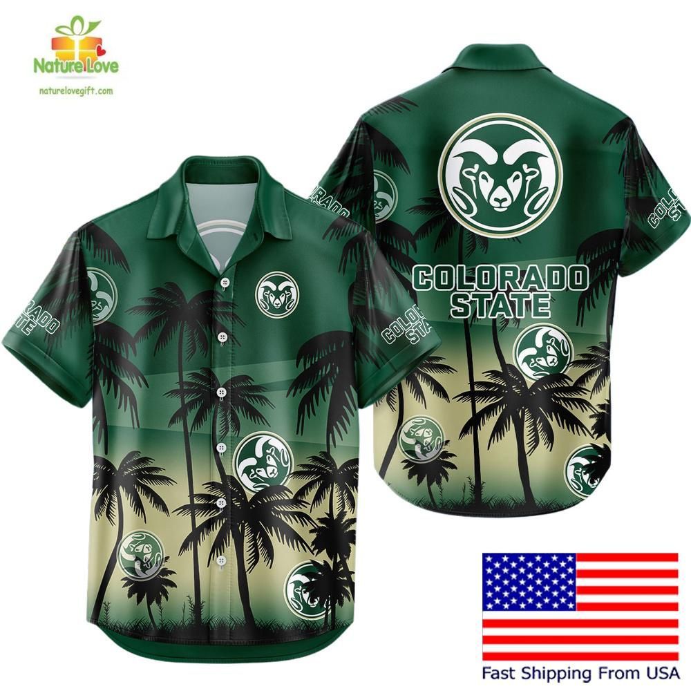 Colorado State Rams Hawaiian Shirt Tropical Coconut Forest Fan Gear