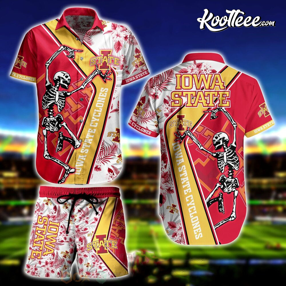 NCAA Iowa State Cyclones Skeleton Hawaiian Shirt And Shorts