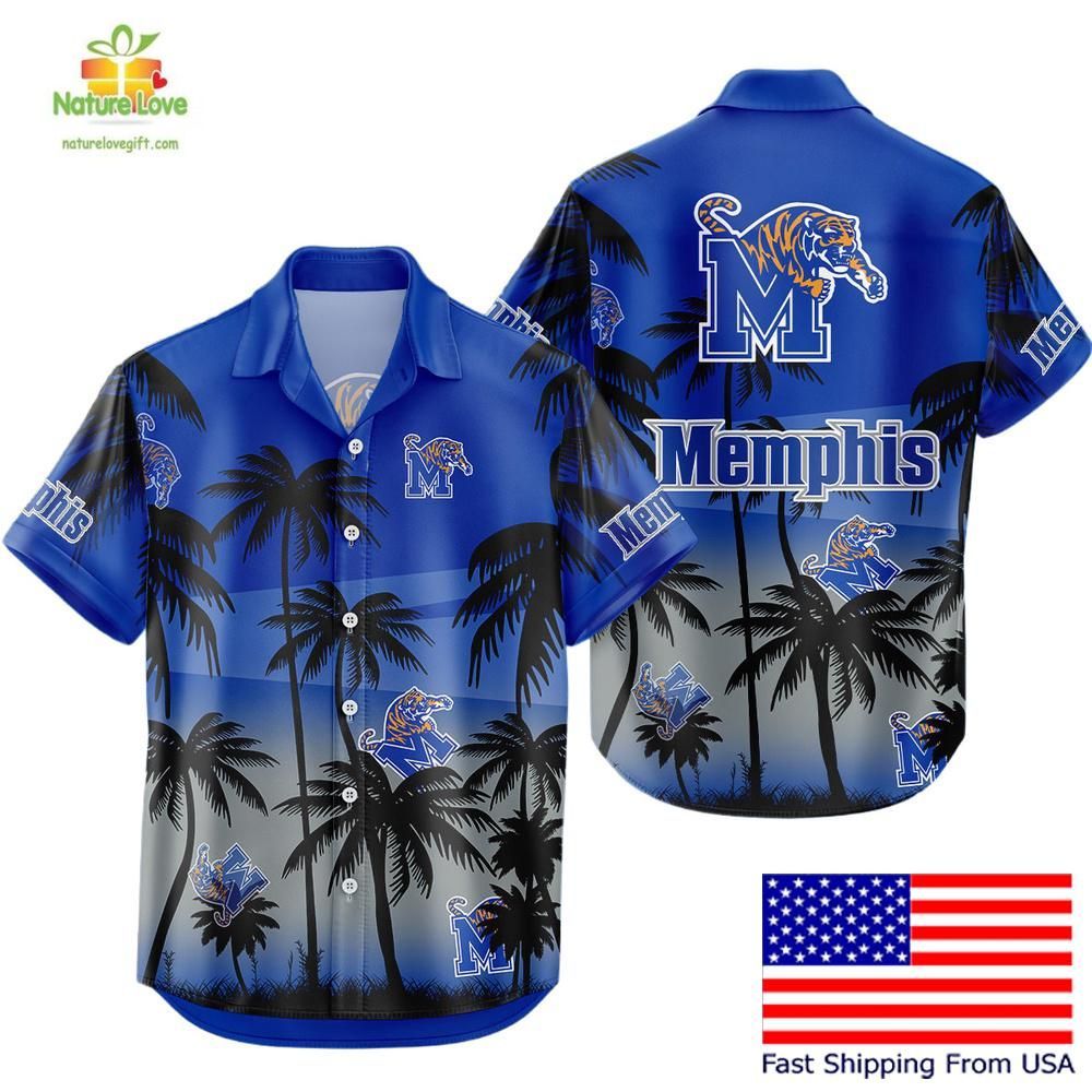 Memphis Tigers Hawaiian Shirt Coconut Forest Tropical Fan Style