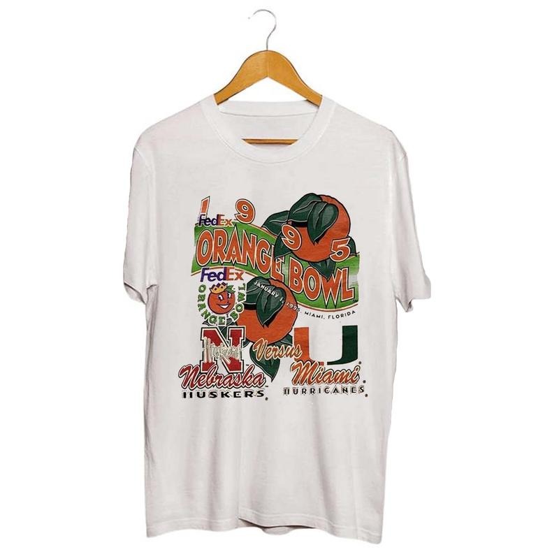 NCAA Miami Hurricanes Vs Nebraska Orange Bowl 1995 Unisex Classic T-Shirt, Tournament Champions Shirt, Gift For NCAA Fan