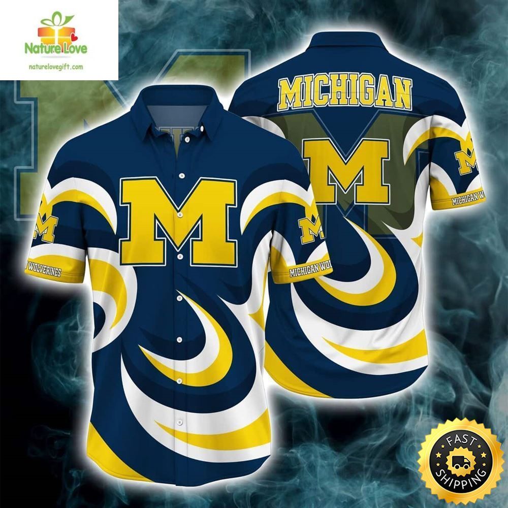 Michigan Wolverines Hawaiian Shirt NCAA Gift For Dad