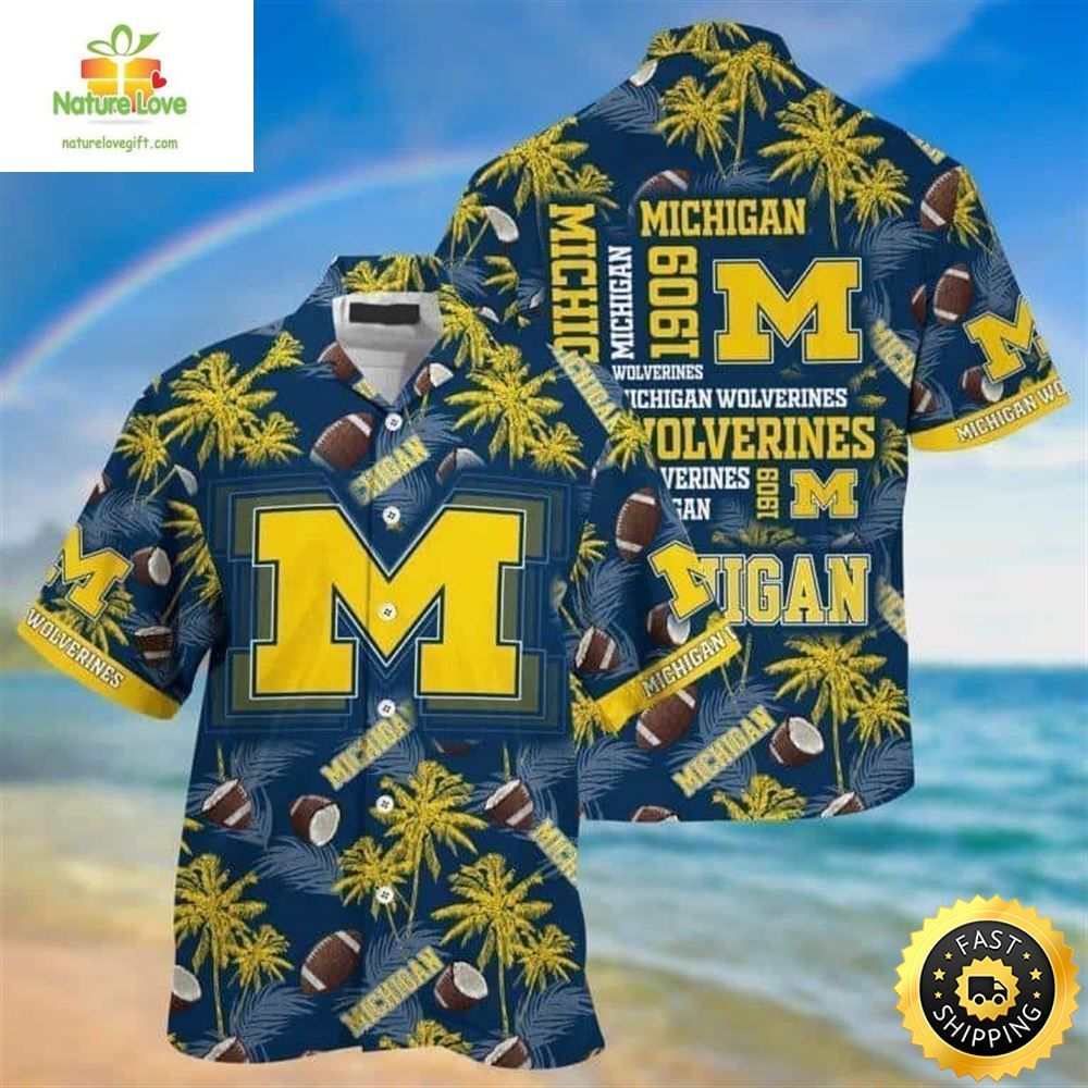 Michigan Wolverines Hawaiian Shirt NCAA Summer Beach Gift