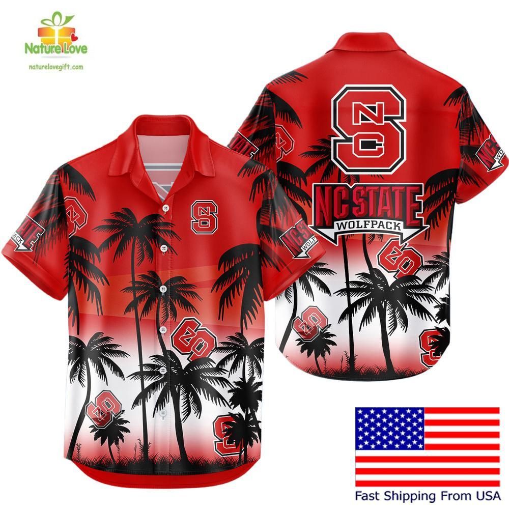 NC State Wolfpack Hawaiian Shirt Coconut Forest Tropical Fan Gear