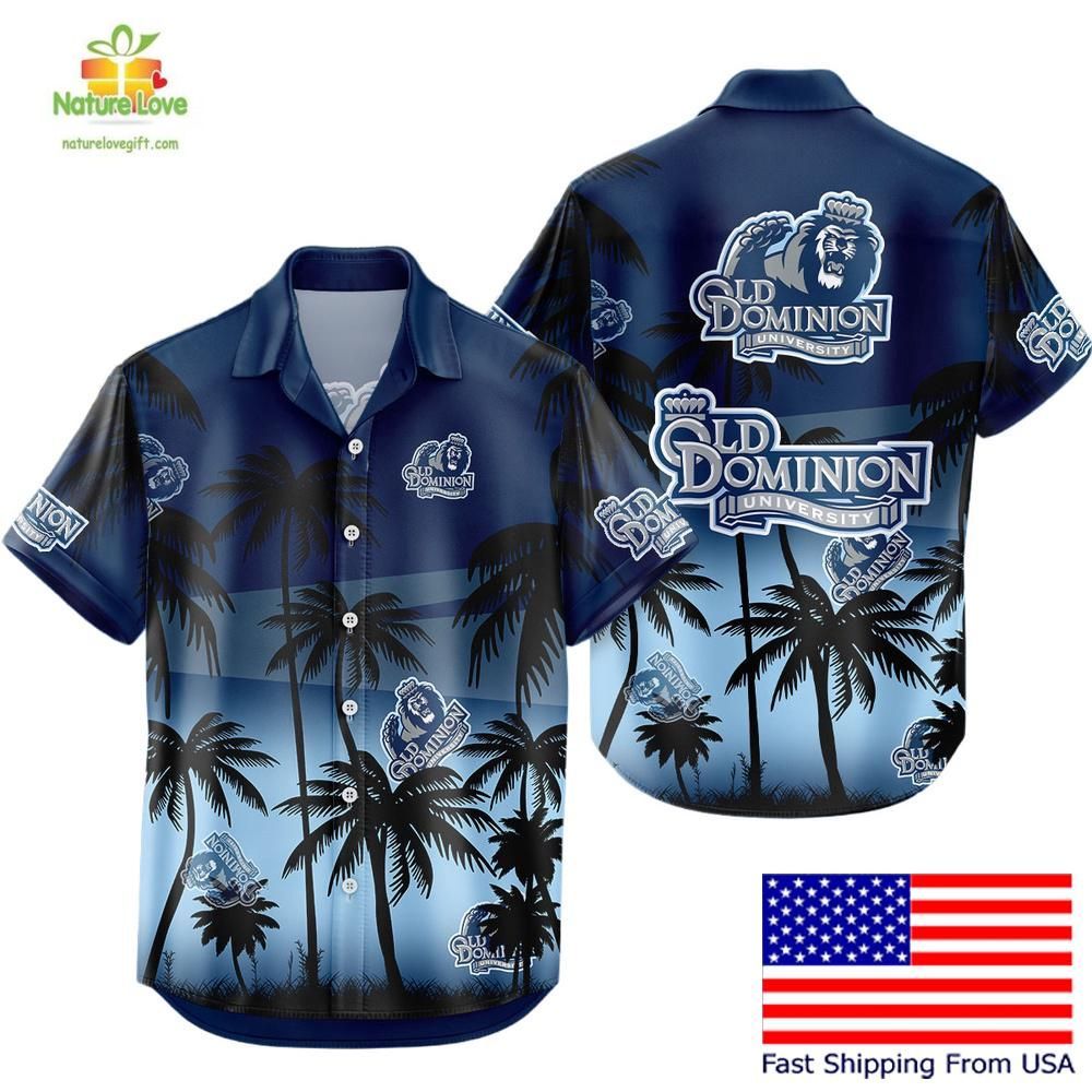 NCAA Old Dominion Monarchs Hawaiian Shirt Tropical Coconut Forest Fan Gear