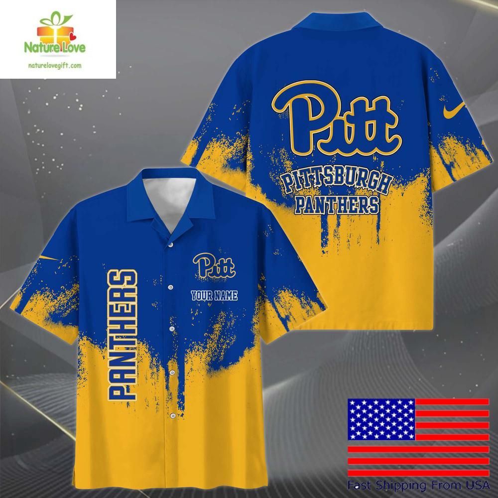 Pittsburgh Panthers Hawaiian Shirt Paint Splatter Fan Custom