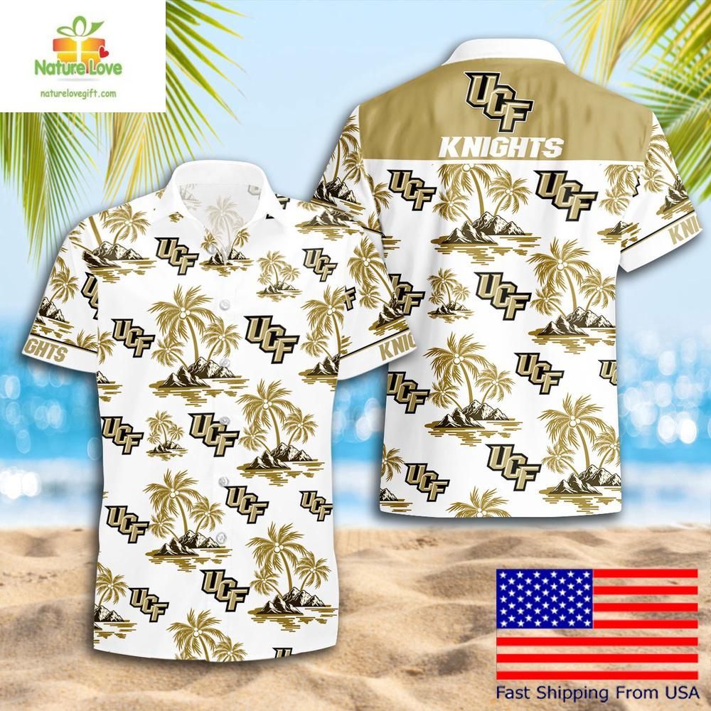 UCF Knights Hawaiian Shirt Coconut Tree Logo Summer Pattern