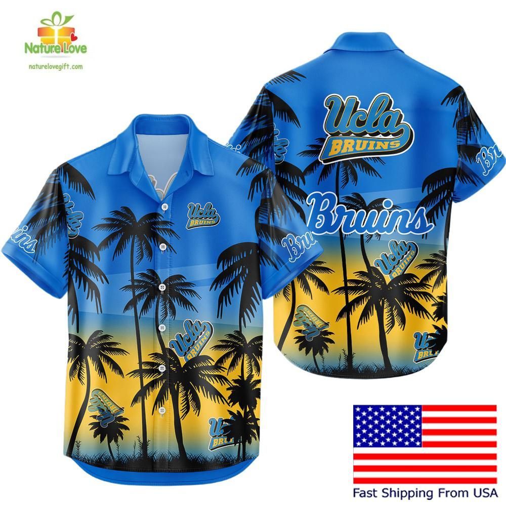 UCLA Bruins Hawaiian Shirt Coconut Forest Tropical Fan Style