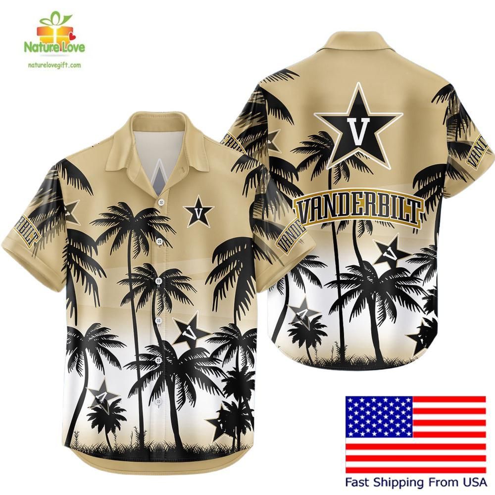 Vanderbilt Commodores Hawaiian Shirt NCAA Tropical Coconut Fan Gear