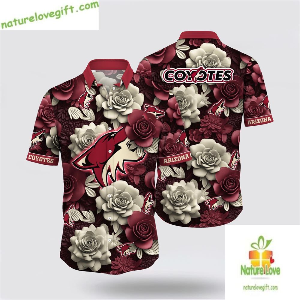 Arizona Coyotes Hawaiian Shirt Tropical Rose Summer Tee LV3QNEFXPL
