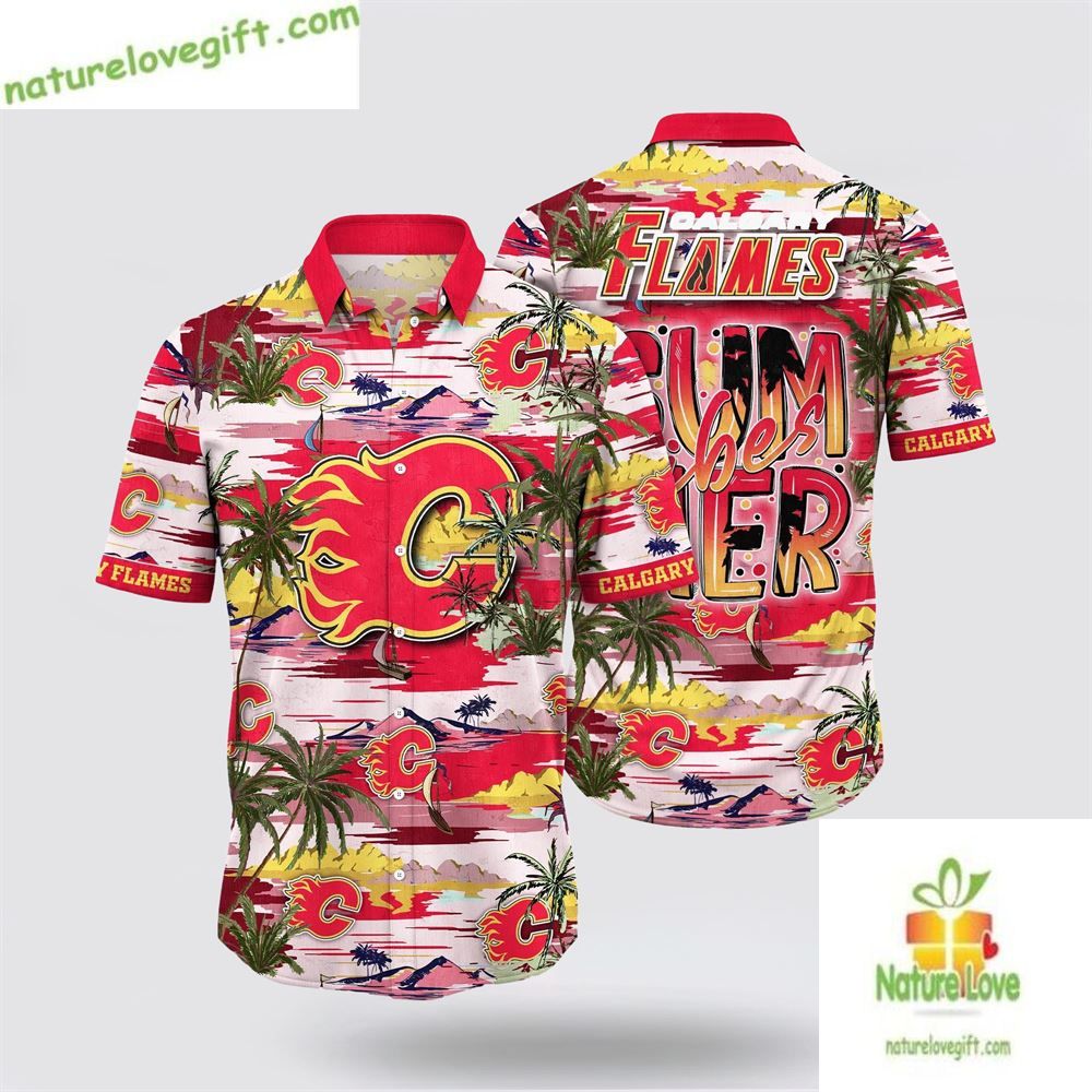Calgary Flames Hawaiian Shirt Tropical Summer LV HQTROI1K
