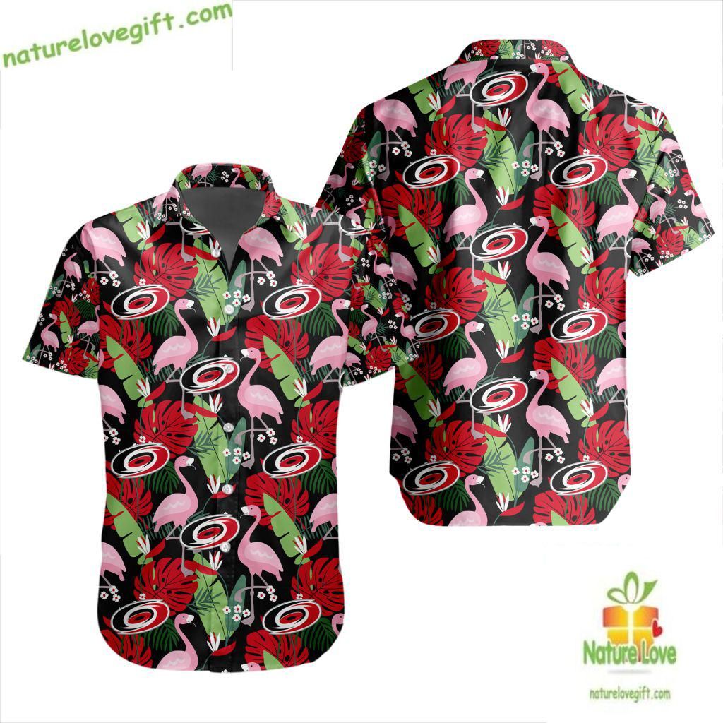 Carolina Hurricanes Hawaiian Shirt Flamingo Button Up LV6A2A0E7EE5516CD6