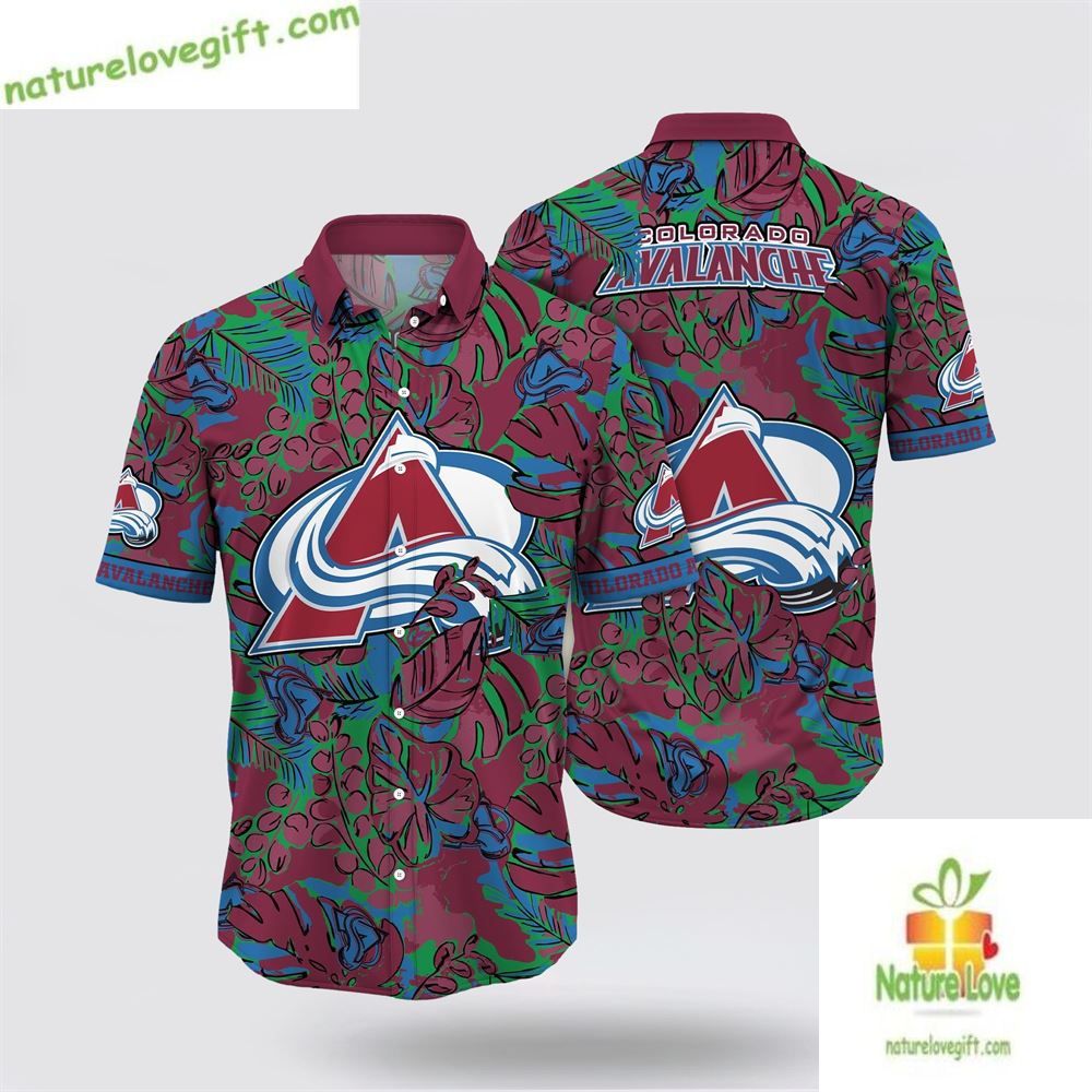 Colorado Avalanche NHL Hawaiian Shirt Tropical Leaf Summer Design