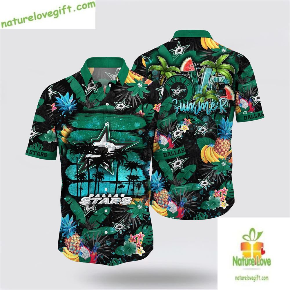 Dallas Stars NHL Hawaiian Shirt Tropical Fruits Summer Tee