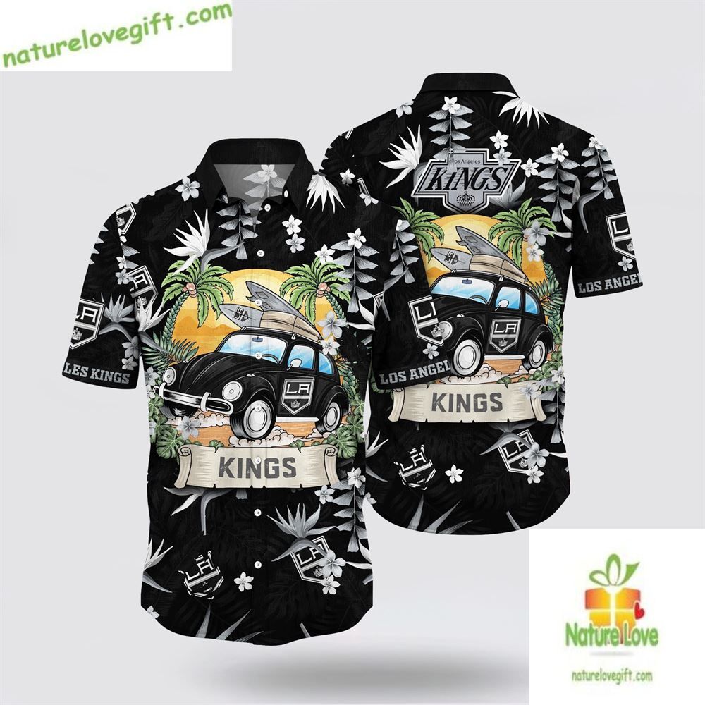 Los Angeles Kings Hawaiian Shirt Tropical Summer Travel Aloha Shirt