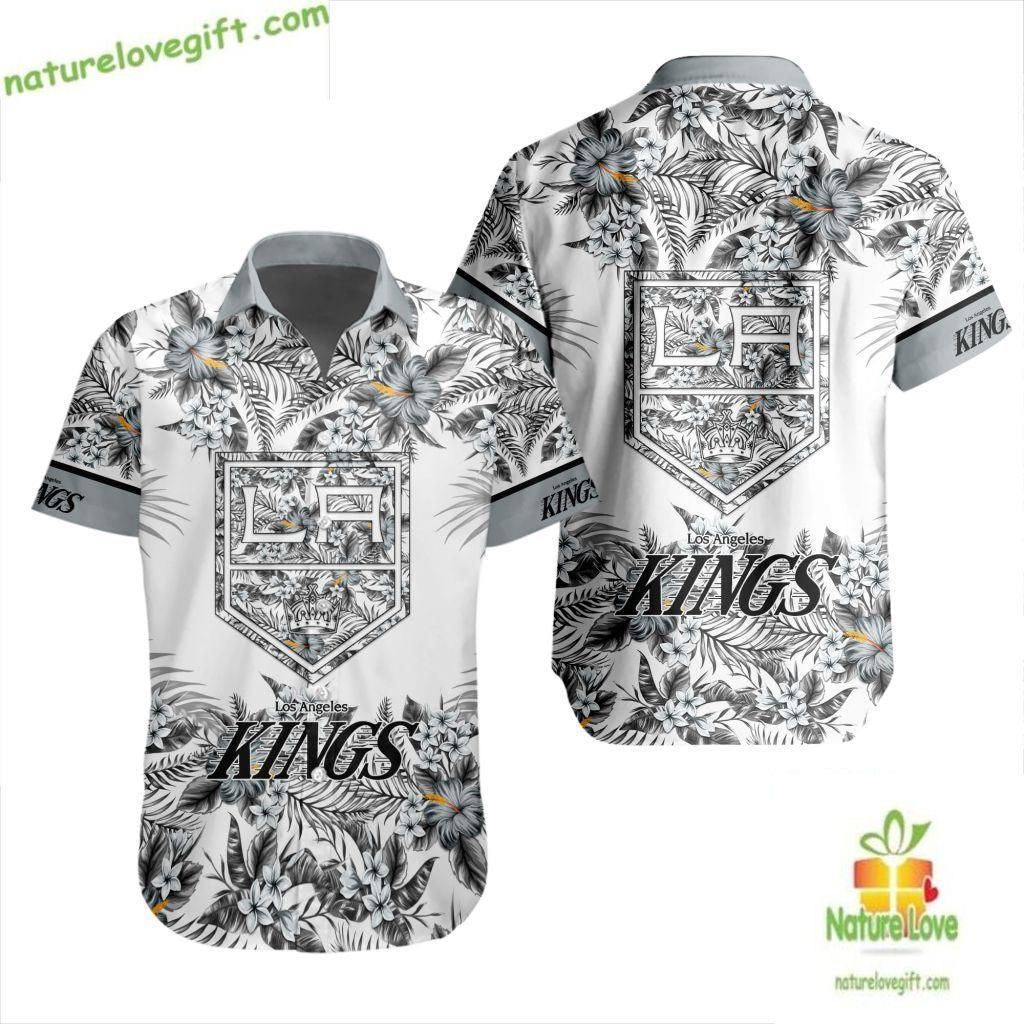 Los Angeles Kings Hawaiian Shirt Tropical Floral LV52056