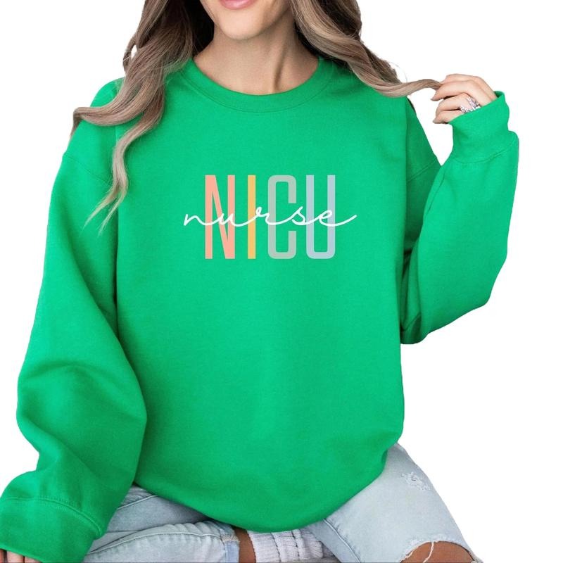 NICU Nurse Pastel print Crewneck Sweatshirt T-Shirts, Hoodie | InkThreadWorks.com