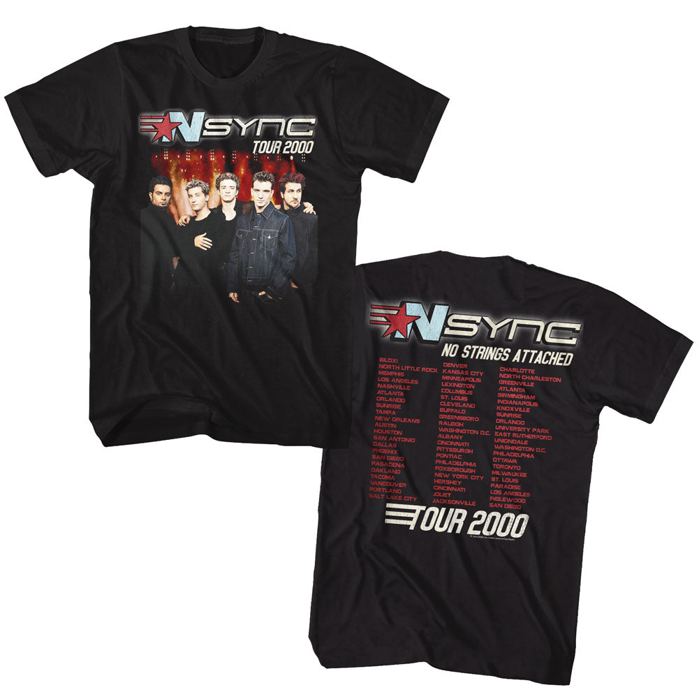 NSYNC Mens S/S T-Shirt - Tour2000 - Solid Black