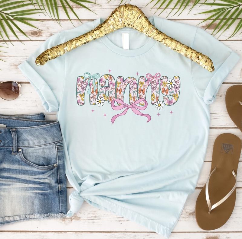 Nanny with Bows Tshirt Hoodie, Sweatshirt | InkThreadWorks.com