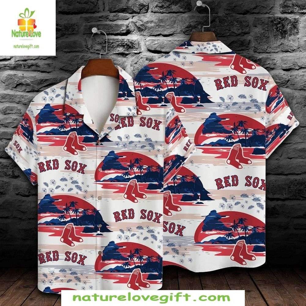 Boston Red Sox Hawaiian Shirt Nautical Oceanic Vibes Baseball Apparel